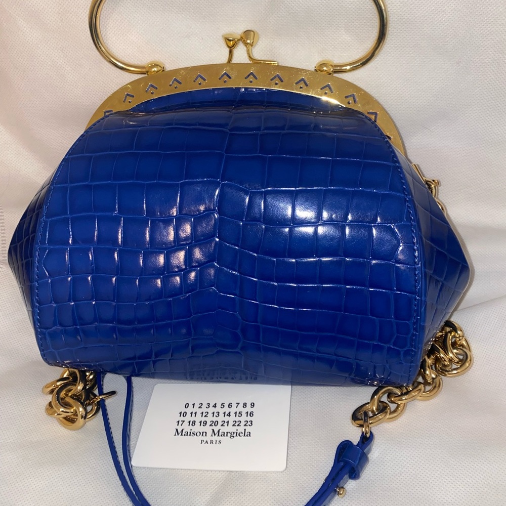 Maison Margiela Paris Blue Croc-Embossed Women's Bag MOTHER’S DAY GIFT